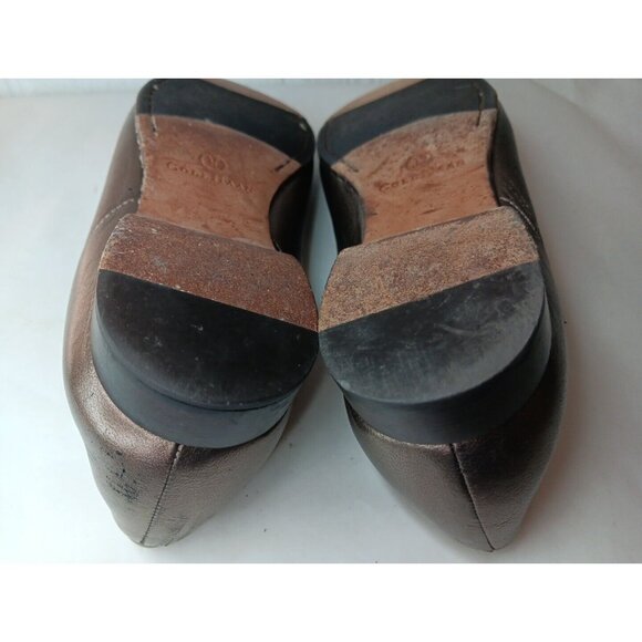 Vtg Cole Haan Womens 8 Loafer Slip-on Shoe Bronze Metallic Woven Leather Sole - Picture 7 of 8